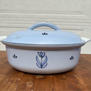 Vintage DRU Holland Enamel Cast Iron Pot